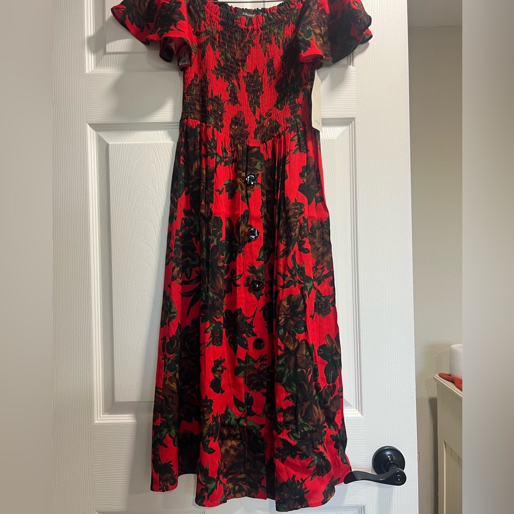Zara Off-the-Shoulder Floral Midi Dress | Romantic Valentine’s Date| Vintage